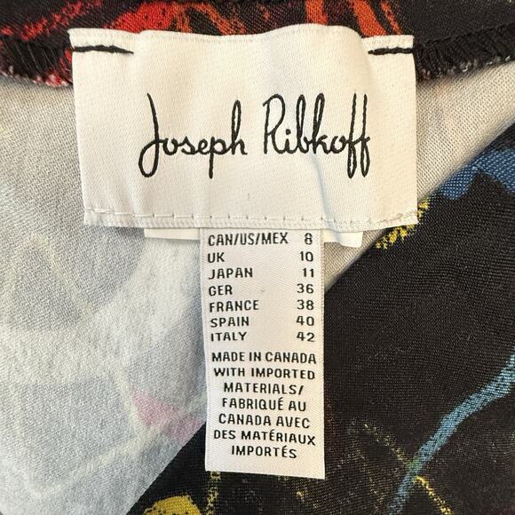 Joseph Ribkoff SIZE 8 Womens PullOn Pants 213696 Black-Multi Abstract Cropped - Picture 11 of 12